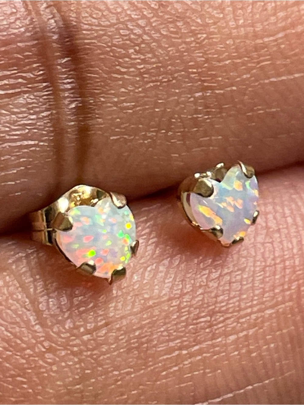 Real! 10kt Gold Opal Earrings